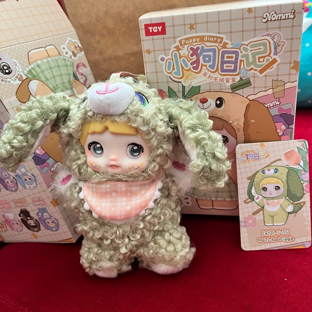 Nommi Plush Puppy Diary Matcha Wiggle Bag Charm